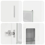 Høyskap Med Dør Høyglanset Hvit 60 X 35 X 182 Cm Konstruert Tre