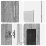 Høyskap Med Hylle Grå Sonoma 60 X 35 X 182 Cm Konstruert Tre