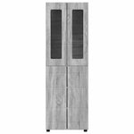 Høyskap Med Hylle Grå Sonoma 60 X 35 X 182 Cm Konstruert Tre