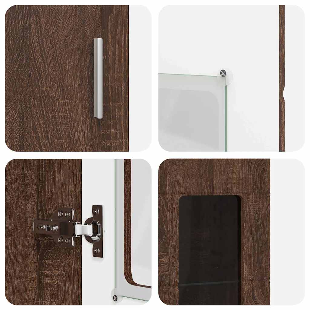 Høyskap Med Hylle Brun Eik 60 X 35 X 182 Cm Konstruert Tre