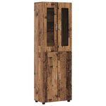 Høyskap Med Hylle Gammelt Tre 60 X 35 X 182 Cm Konstruert Tre