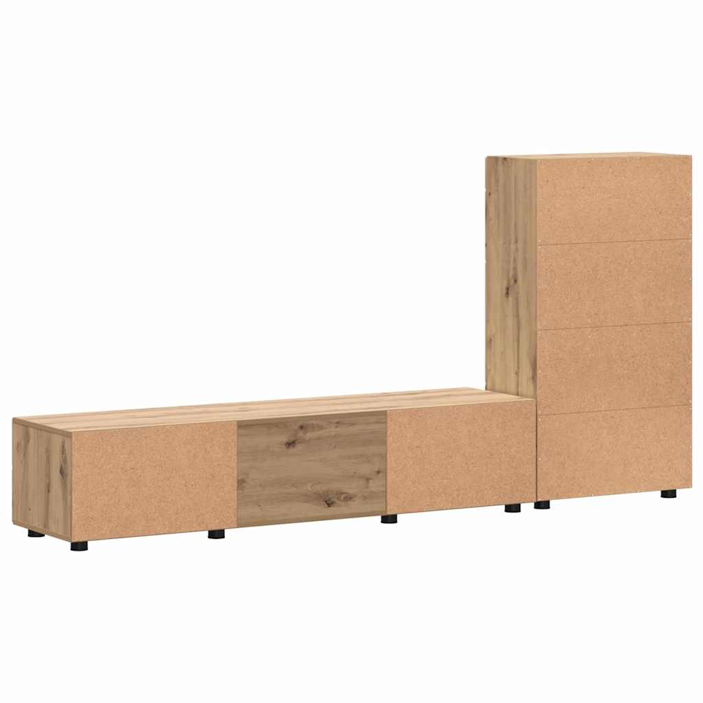 Tv-Benksett Med Skuff Med Hylle Artisan Eik Konstruert Tre