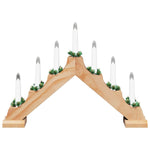 Juledlysbro Med 7 Led 3 Pcs Brun 39,5 X 5 X 29 Cm Massiv Furu