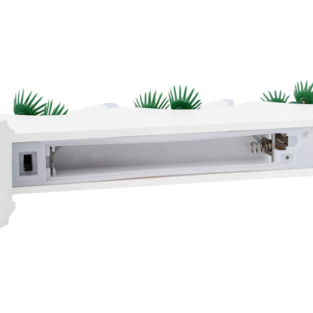 Juledlysbro Med 7 Led Hvit 39,5 X 5 X 29 Cm Massiv Furu