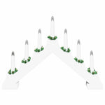 Juledlysbro Med 7 Led 3 Pcs Hvit 39,5 X 5 X 29 Cm Massiv Furu