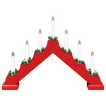 Juledlysbro Med 7 Led Rød 39,5 X 5 X 29 Cm Massiv Furu