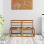 2 Stk Ute Midt Sofa Solid Akasietre Naturlig 118 X 63 X 73 Cm