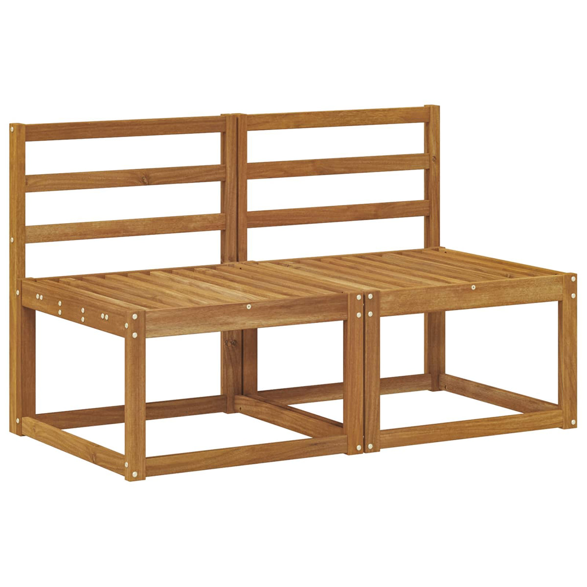 2 Stk Ute Midt Sofa Solid Akasietre Naturlig 118 X 63 X 73 Cm