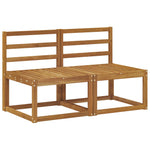 2 Stk Ute Midt Sofa Solid Akasietre Naturlig 118 X 63 X 73 Cm