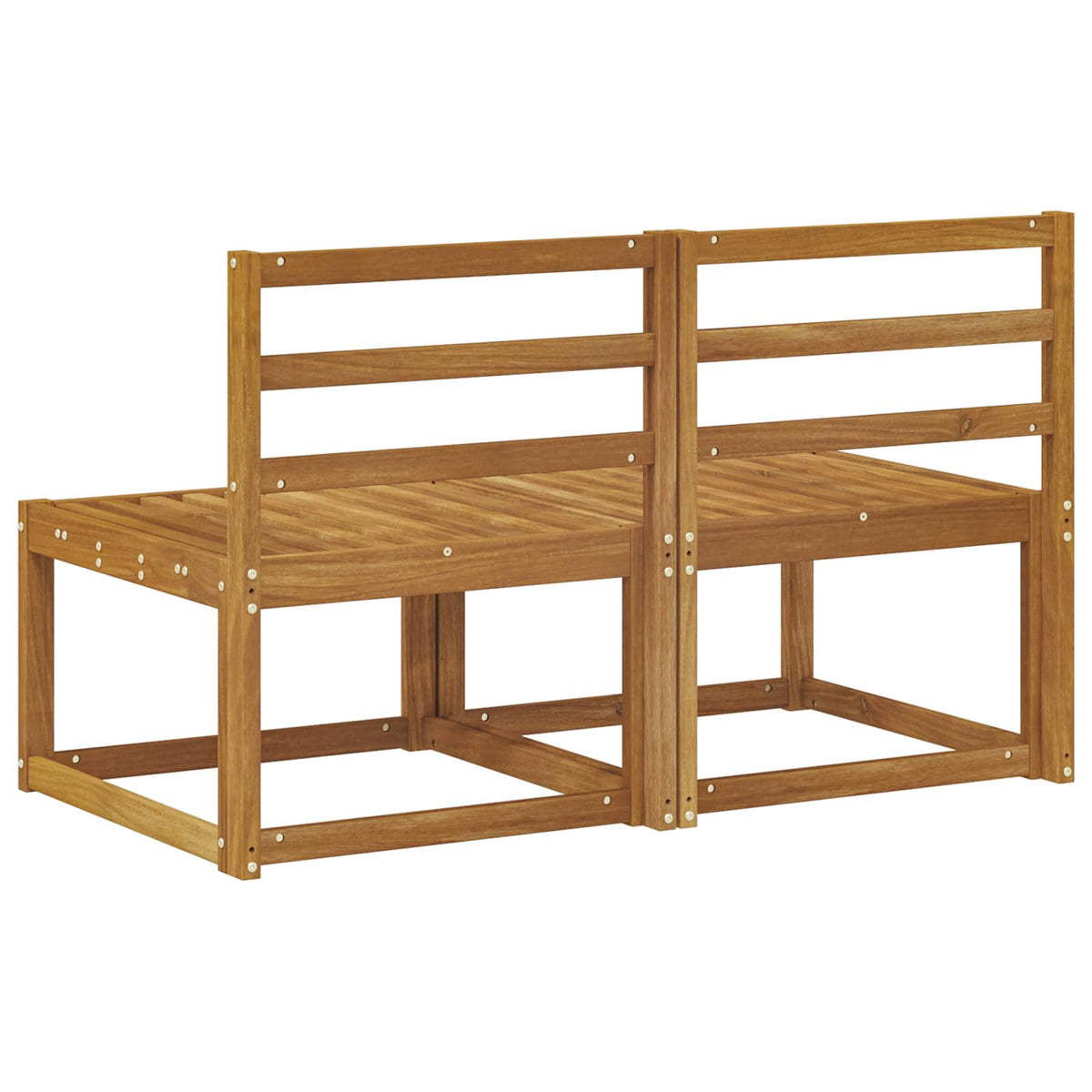 2 Stk Ute Midt Sofa Solid Akasietre Naturlig 118 X 63 X 73 Cm
