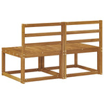2 Stk Ute Midt Sofa Solid Akasietre Naturlig 118 X 63 X 73 Cm