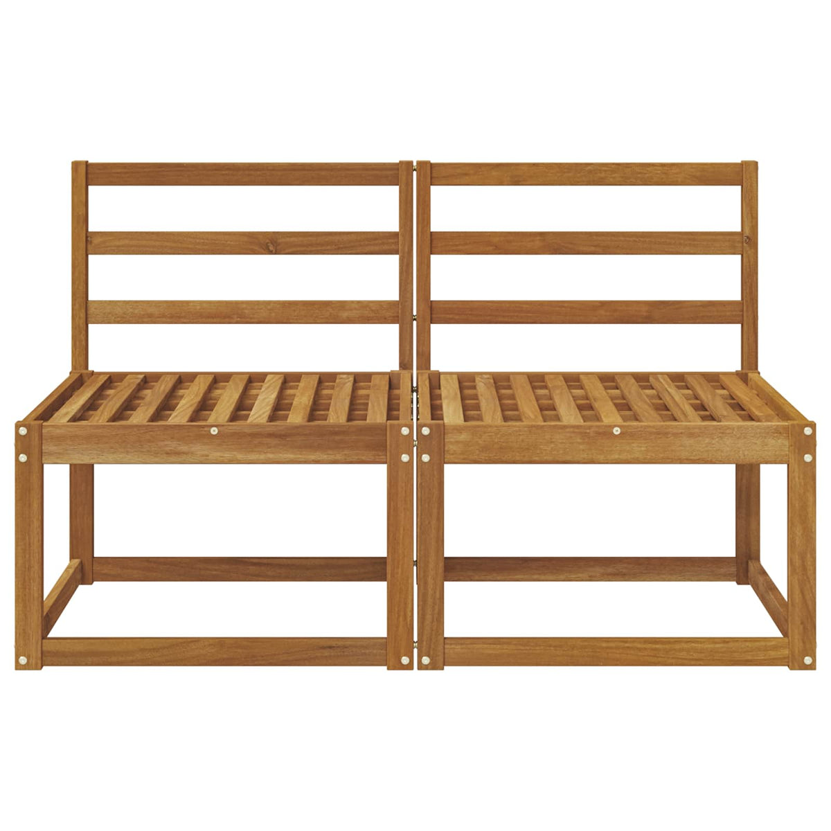 2 Stk Ute Midt Sofa Solid Akasietre Naturlig 118 X 63 X 73 Cm