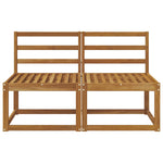 2 Stk Ute Midt Sofa Solid Akasietre Naturlig 118 X 63 X 73 Cm
