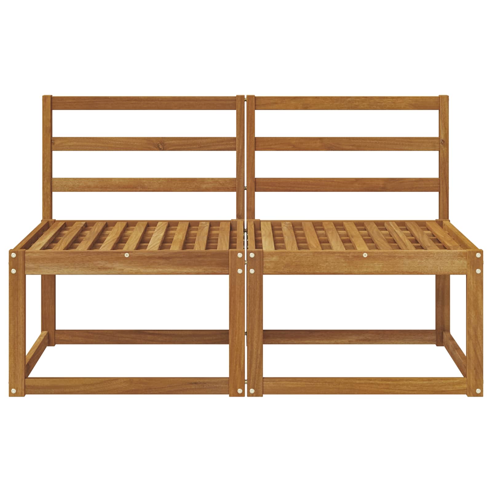 2 Stk Ute Midt Sofa Solid Akasietre Naturlig 118 X 63 X 73 Cm