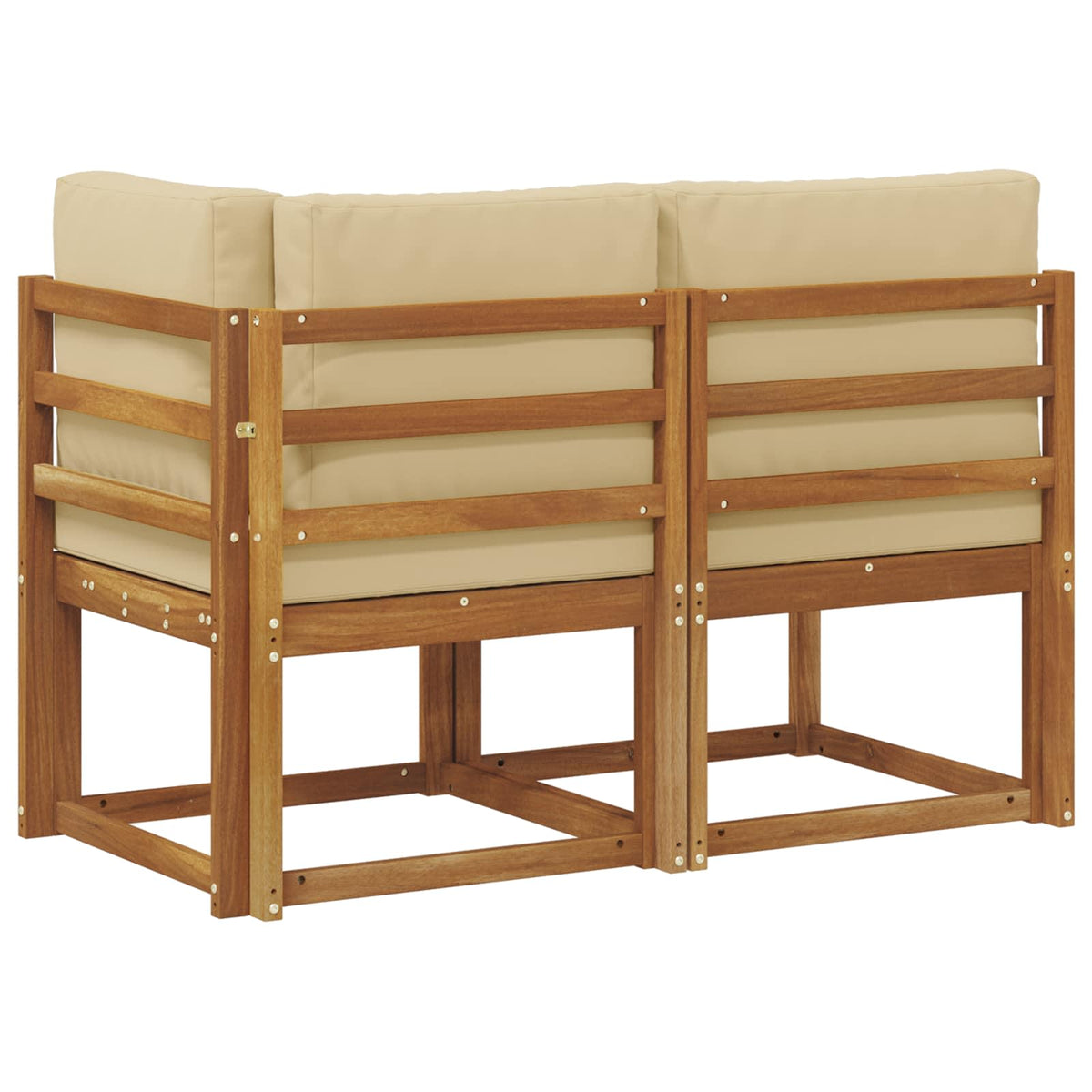 Utendørs Midtbord Og Hjørnesofa 2 Stk Naturlig Og Beige