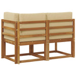 Utendørs Midtbord Og Hjørnesofa 2 Stk Naturlig Og Beige