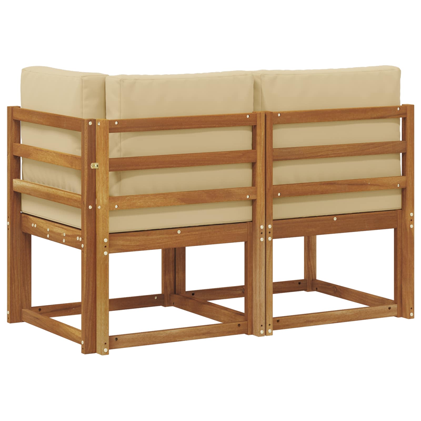 Utendørs Midtbord Og Hjørnesofa 2 Stk Naturlig Og Beige