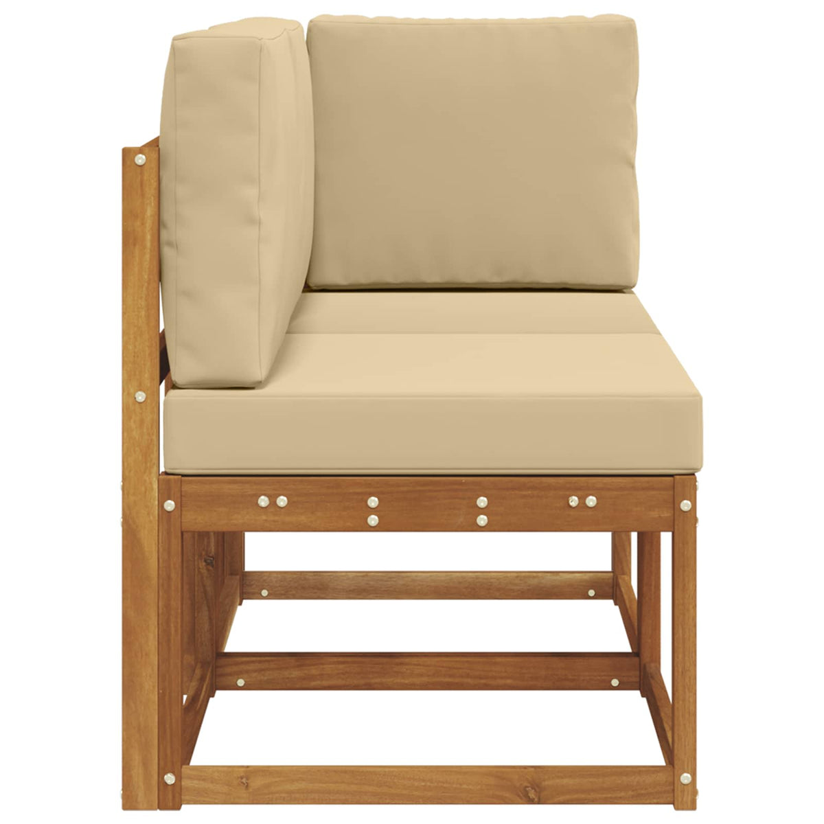 Utendørs Midtbord Og Hjørnesofa 2 Stk Naturlig Og Beige