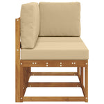 Utendørs Midtbord Og Hjørnesofa 2 Stk Naturlig Og Beige