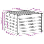 Utebord Solid Akasietre Naturlig 59 X 59 X 37 Cm