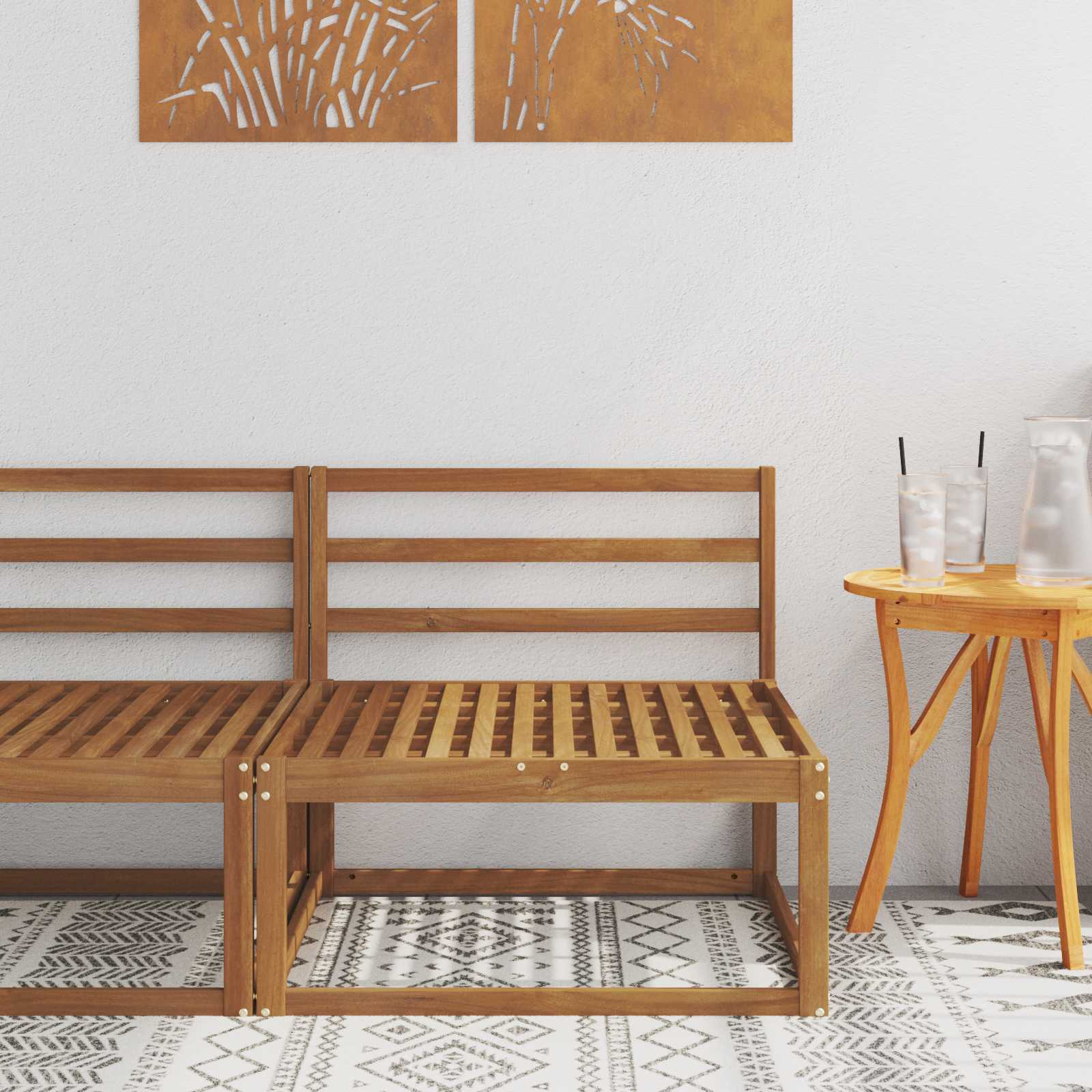Ute Midt Sofa Solid Akasietre Naturlig 79 X 83 X 73 Cm