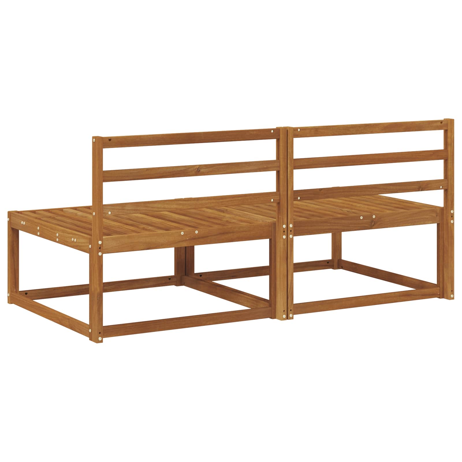 2 Stk Ute Midt Sofa Solid Akasietre Naturlig 158 X 83 X 73 Cm