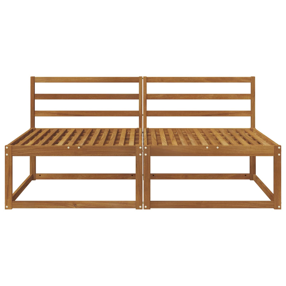 2 Stk Ute Midt Sofa Solid Akasietre Naturlig 158 X 83 X 73 Cm