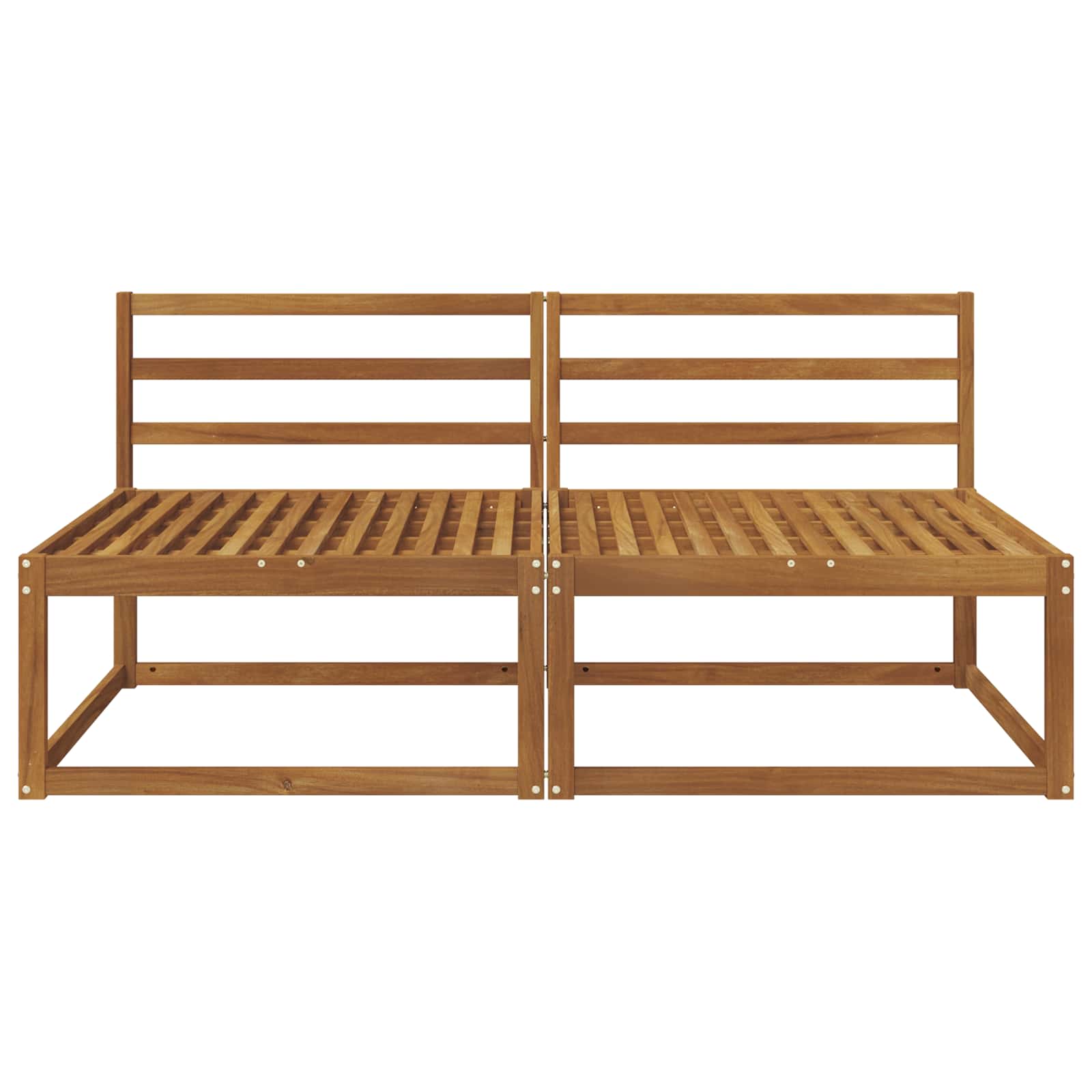 2 Stk Ute Midt Sofa Solid Akasietre Naturlig 158 X 83 X 73 Cm