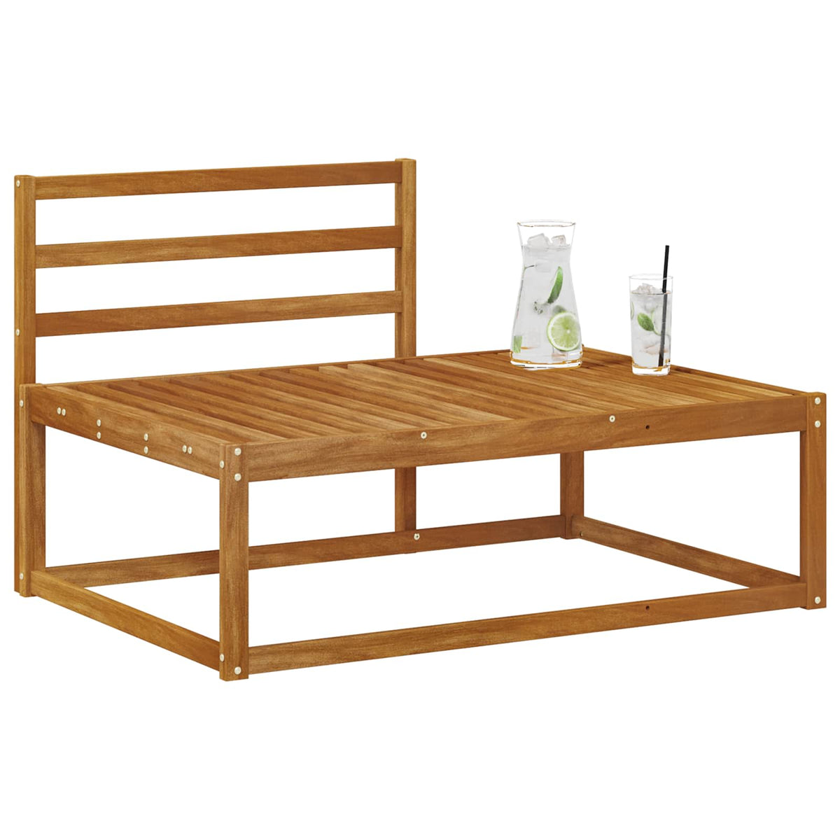 Utendørs End Sofa Naturlig 115 X 83 X 73 Cm Solid Akasietre