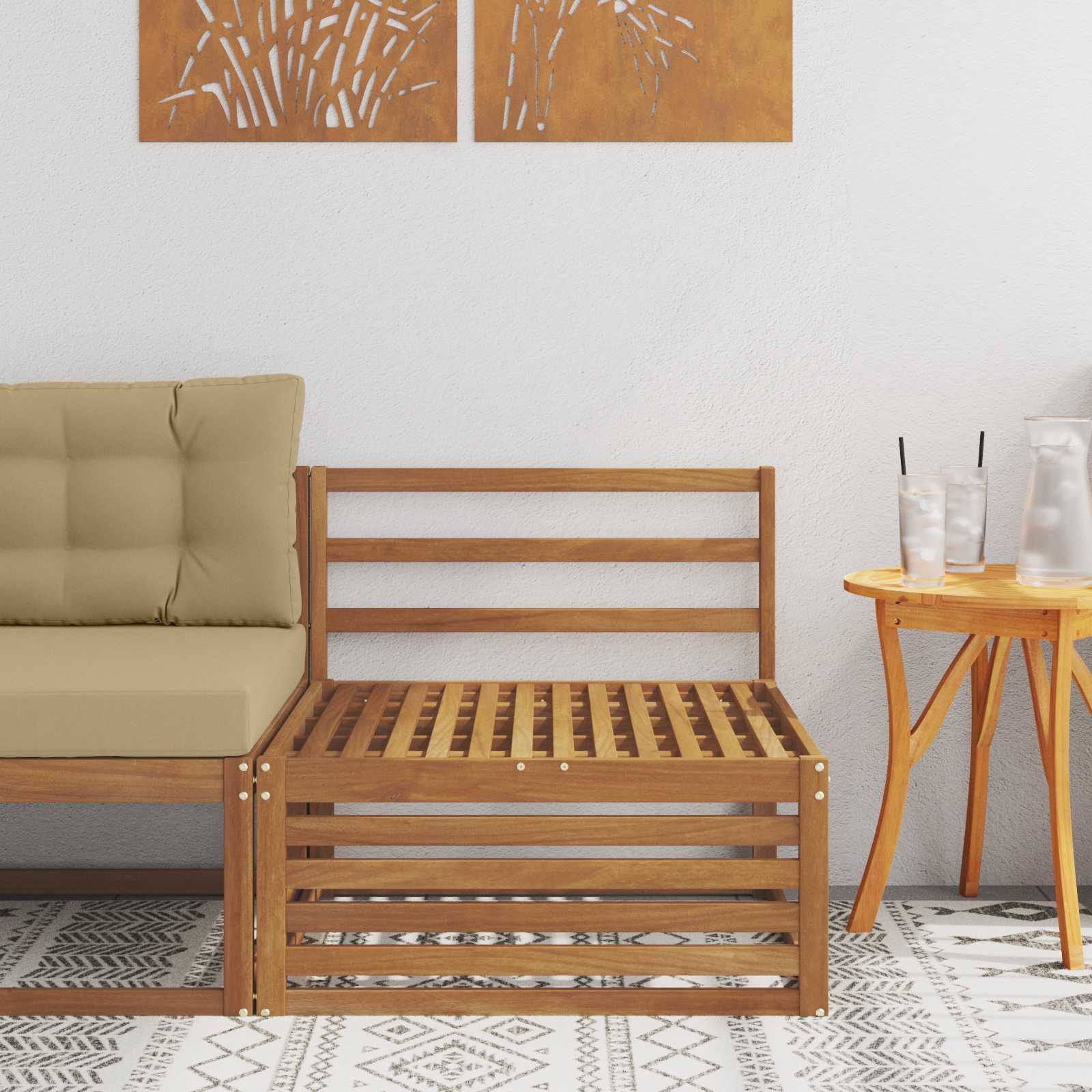 Ute Midt Sofa Solid Akasietre Naturlig 79 X 83 X 73 Cm