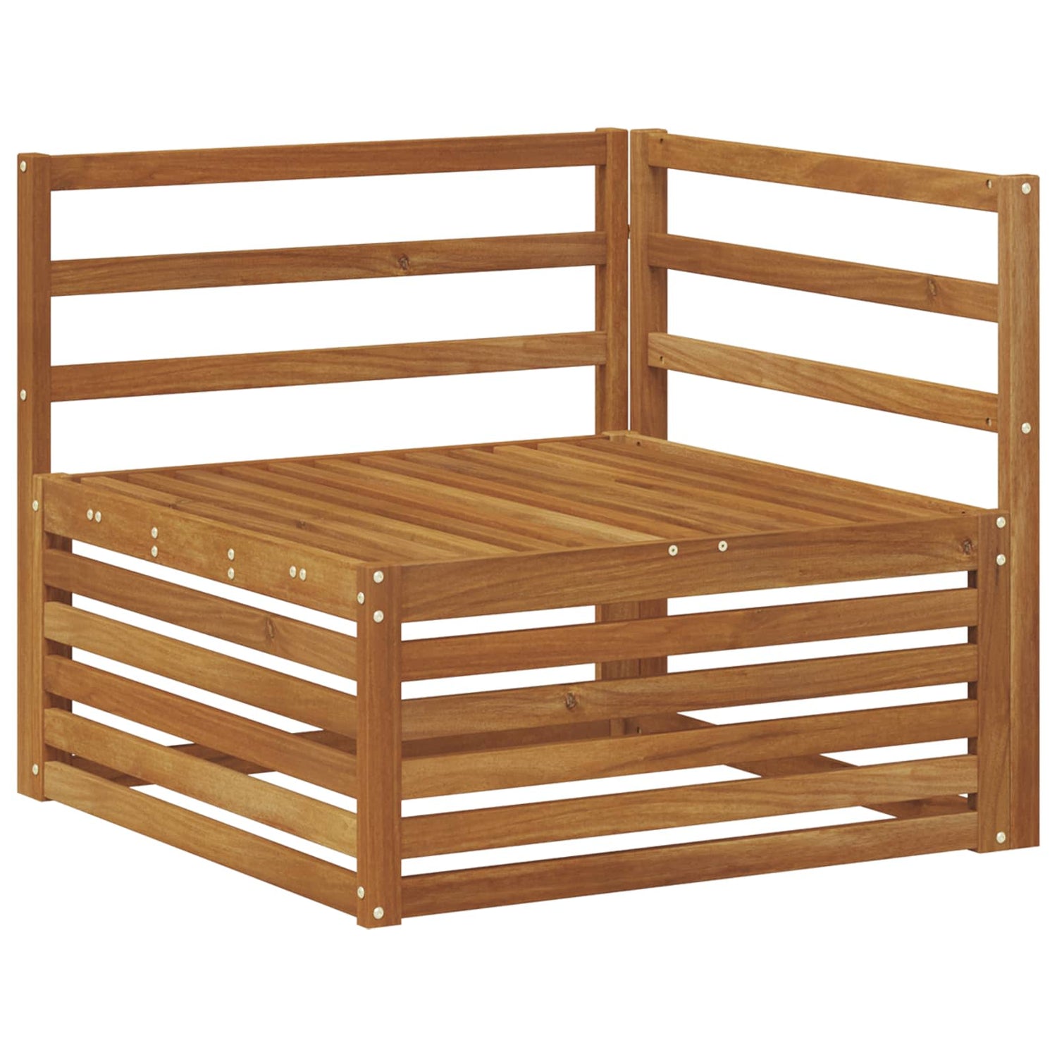Utendørs Hjørnesofa Solid Akasietre Naturlig 83 X 83 X 73 Cm