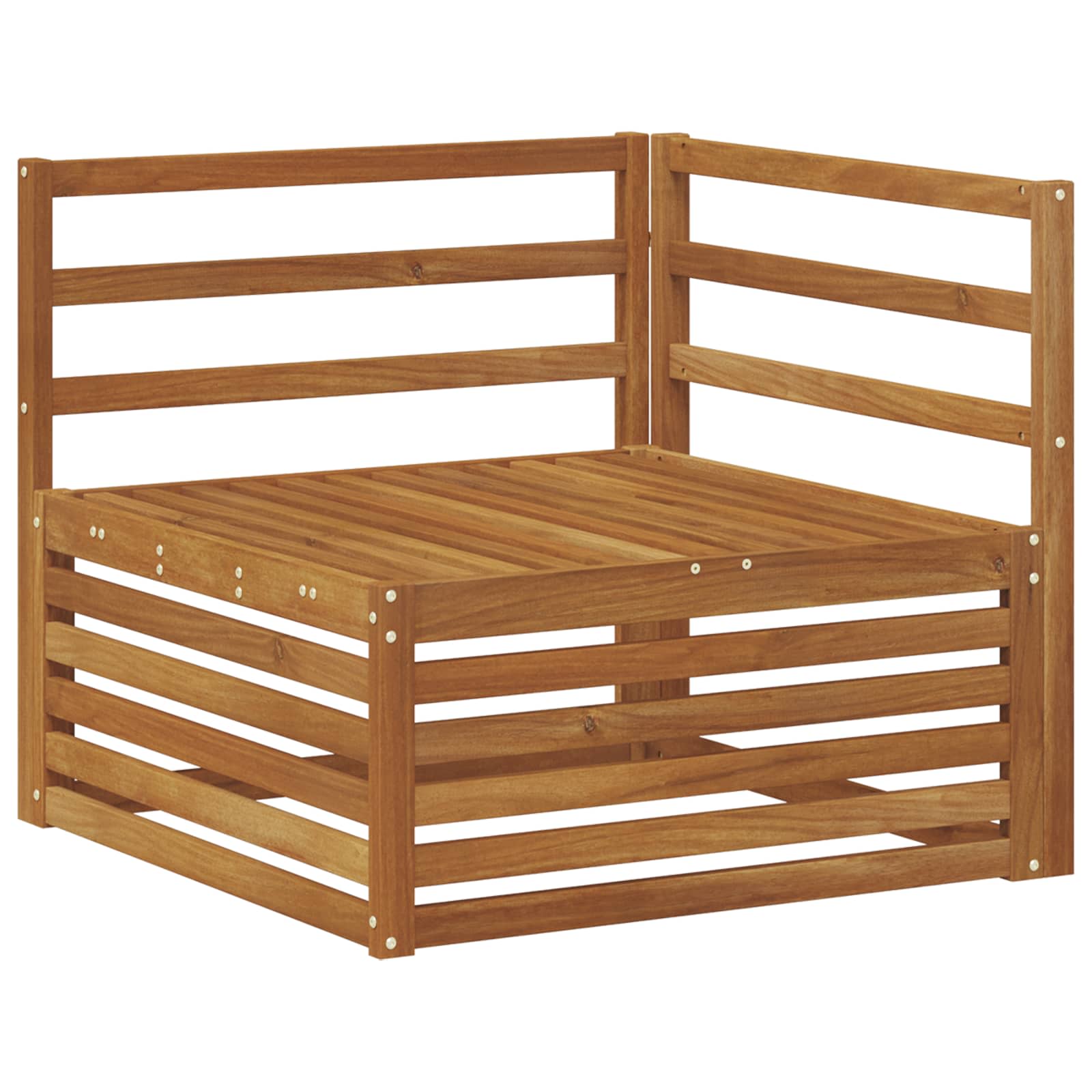 Utendørs Hjørnesofa Solid Akasietre Naturlig 83 X 83 X 73 Cm