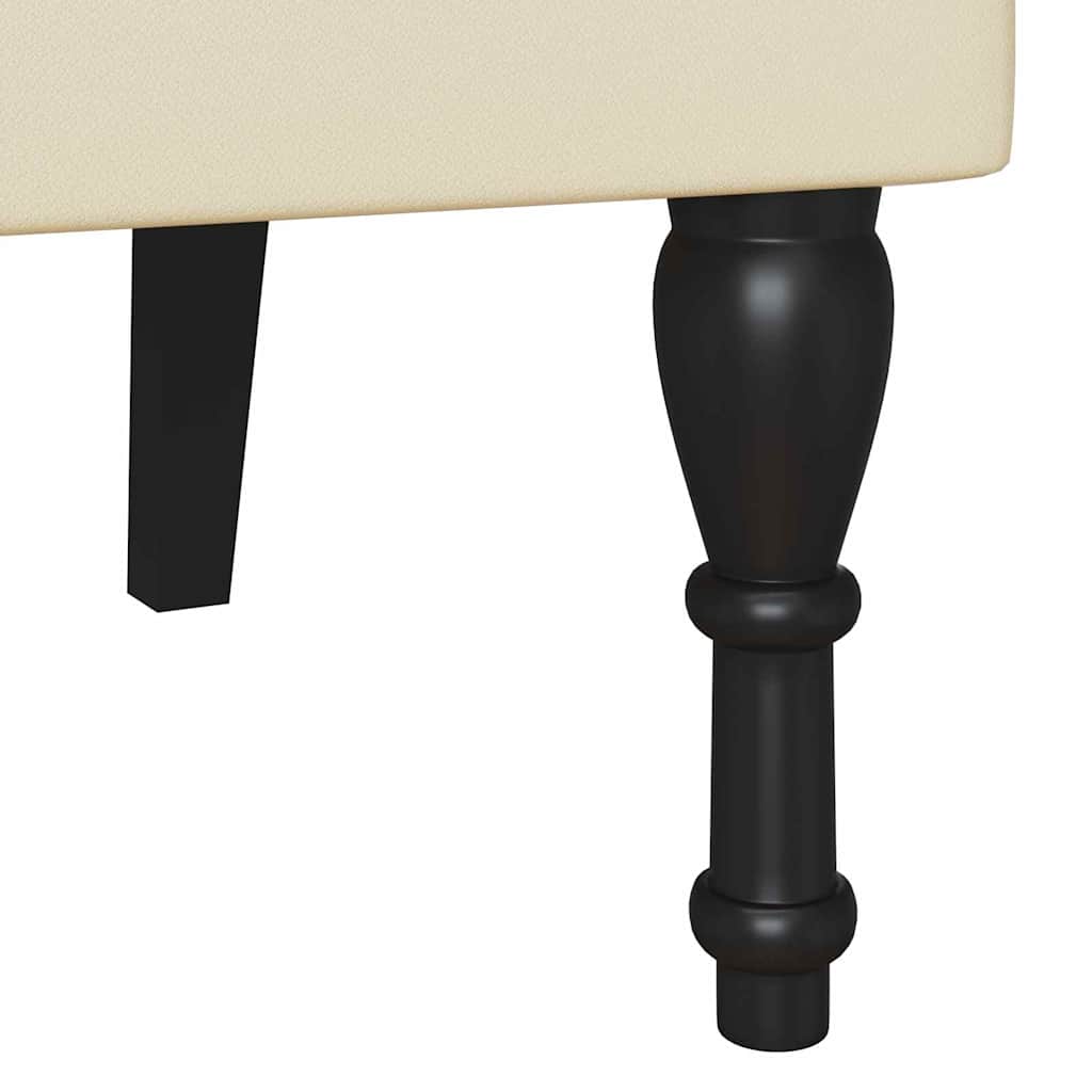 Chesterfield Benk Med Pute Krem 120,5 X 65 X 75 Cm Kunstlær