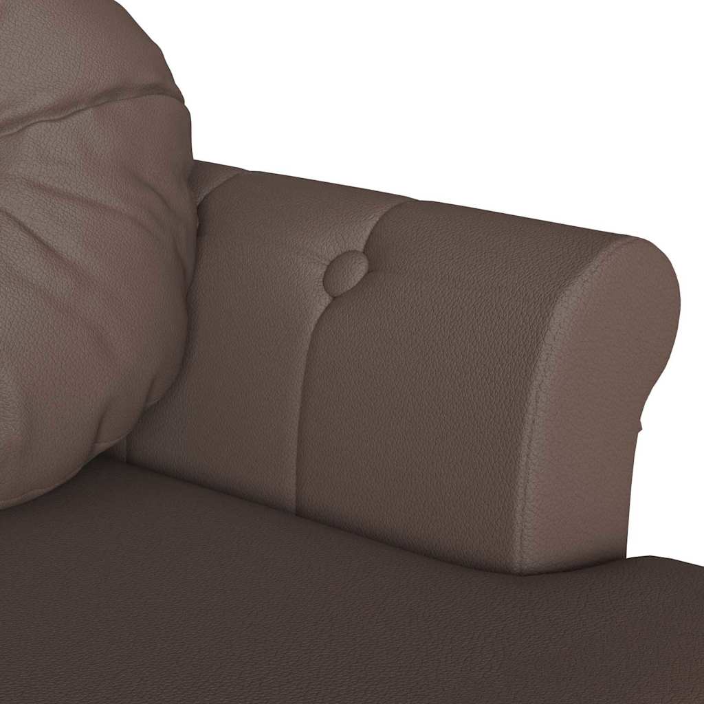 Chesterfield Benk Med Pute Brun 120,5 X 65 X 75 Cm Kunstlær