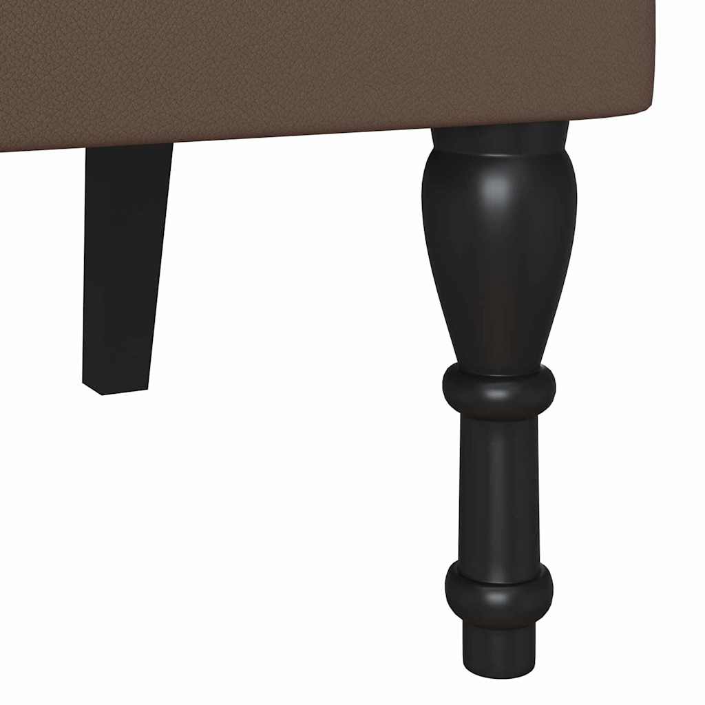 Chesterfield Benk Med Pute Brun 120,5 X 65 X 75 Cm Kunstlær