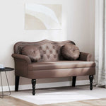 Chesterfield Benk Med Pute Brun 120,5 X 65 X 75 Cm Kunstlær