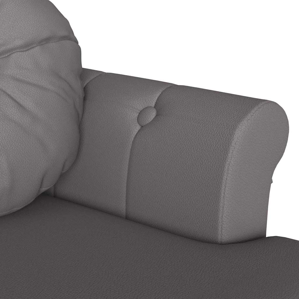 Chesterfield Benk Med Pute Grå 120,5 X 65 X 75 Cm Kunstlær