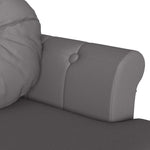 Chesterfield Benk Med Pute Grå 120,5 X 65 X 75 Cm Kunstlær