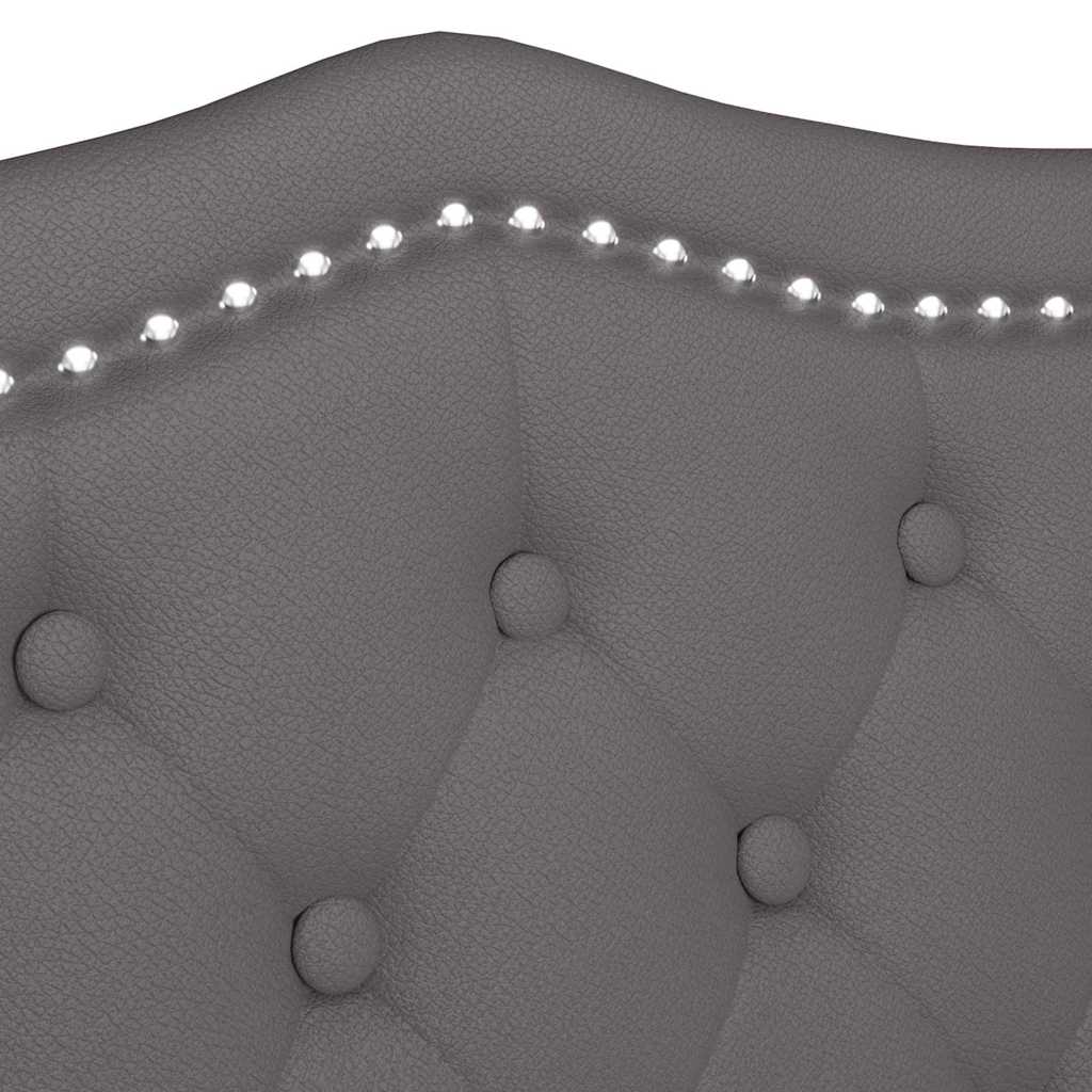 Chesterfield Benk Med Pute Grå 120,5 X 65 X 75 Cm Kunstlær