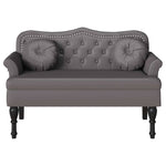 Chesterfield Benk Med Pute Grå 120,5 X 65 X 75 Cm Kunstlær