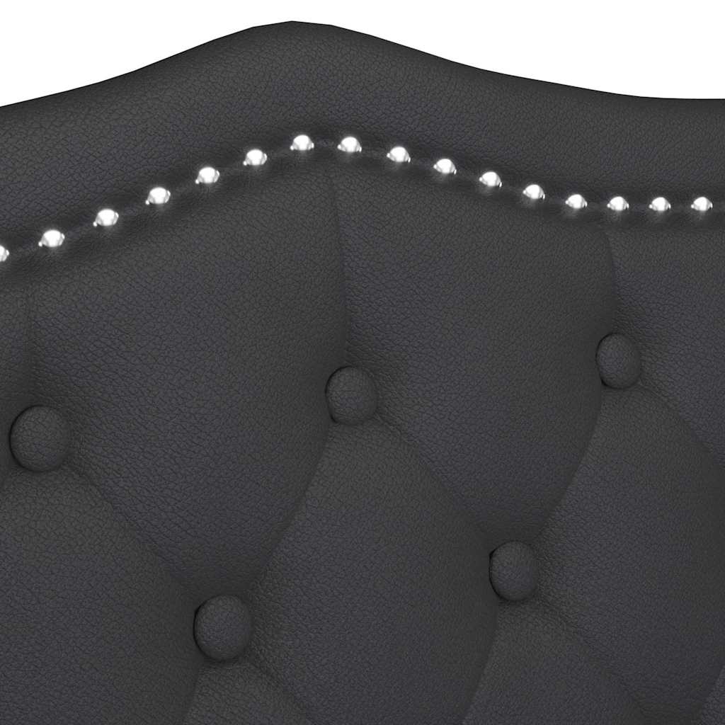 Chesterfield Benk Med Pute Svart 120,5 X 65 X 75 Cm Kunstlær