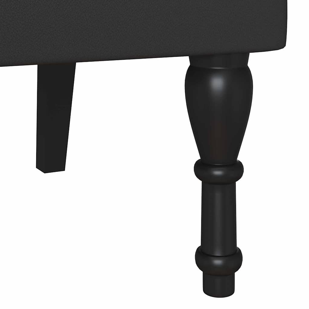 Chesterfield Benk Med Pute Svart 120,5 X 65 X 75 Cm Kunstlær