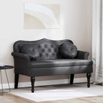 Chesterfield Benk Med Pute Svart 120,5 X 65 X 75 Cm Kunstlær