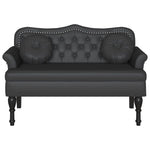 Chesterfield Benk Med Pute Svart 120,5 X 65 X 75 Cm Kunstlær
