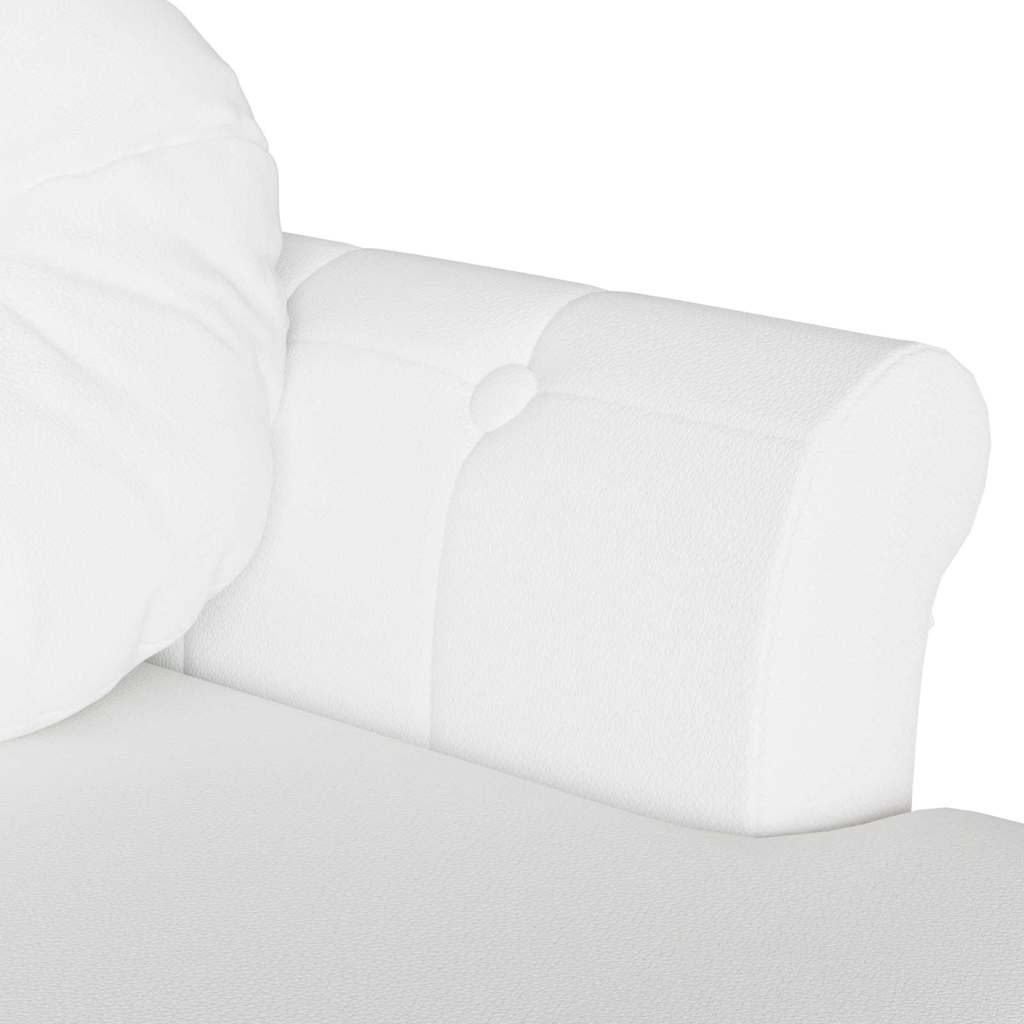 Chesterfield Benk Med Pute Hvit 120,5 X 65 X 75 Cm Kunstlær