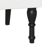 Chesterfield Benk Med Pute Hvit 120,5 X 65 X 75 Cm Kunstlær