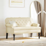 Chesterfield Benk Krem 119.5 X 64.5 X 75 Cm Kunstlær