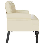 Chesterfield Benk Krem 119.5 X 64.5 X 75 Cm Kunstlær