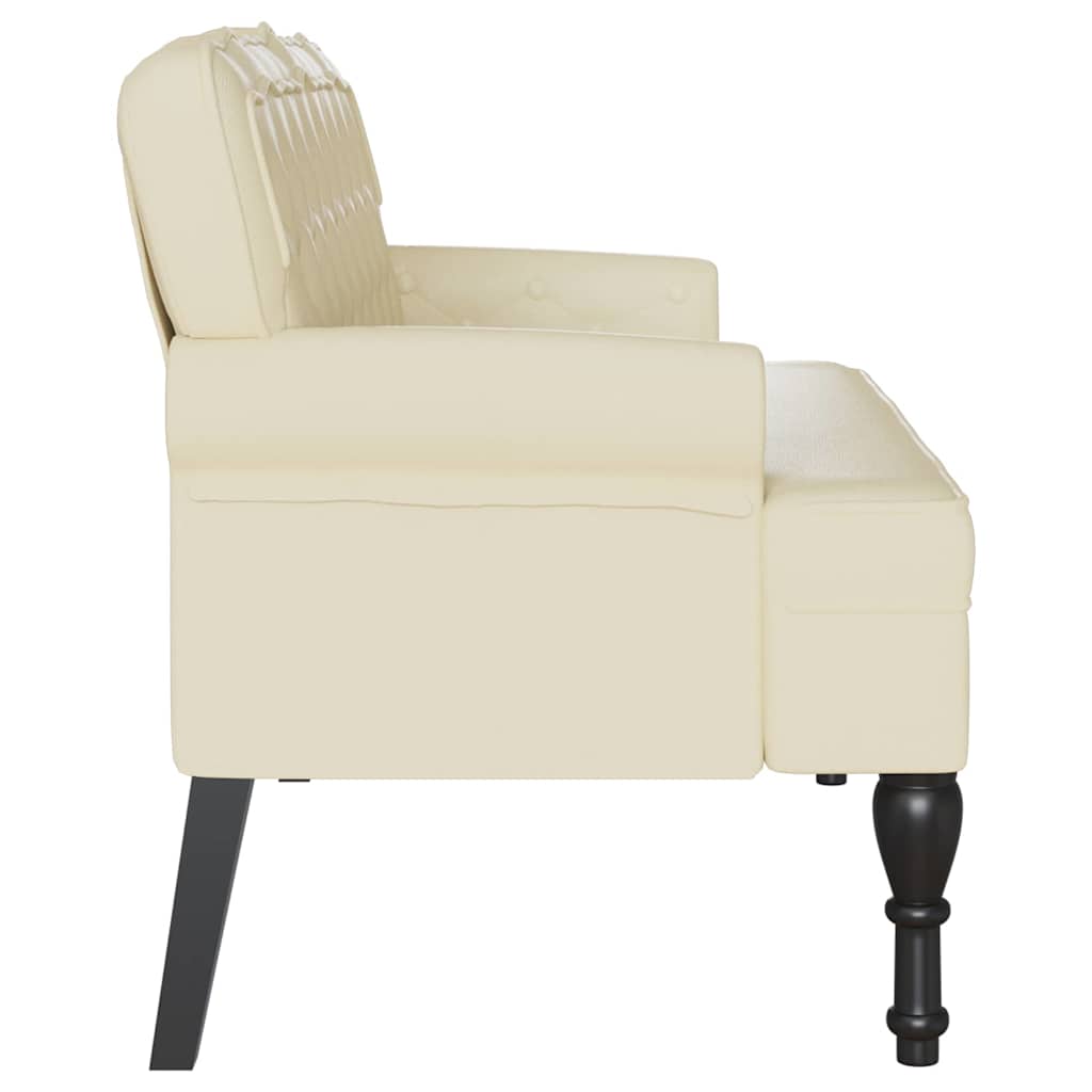 Chesterfield Benk Krem 119.5 X 64.5 X 75 Cm Kunstlær