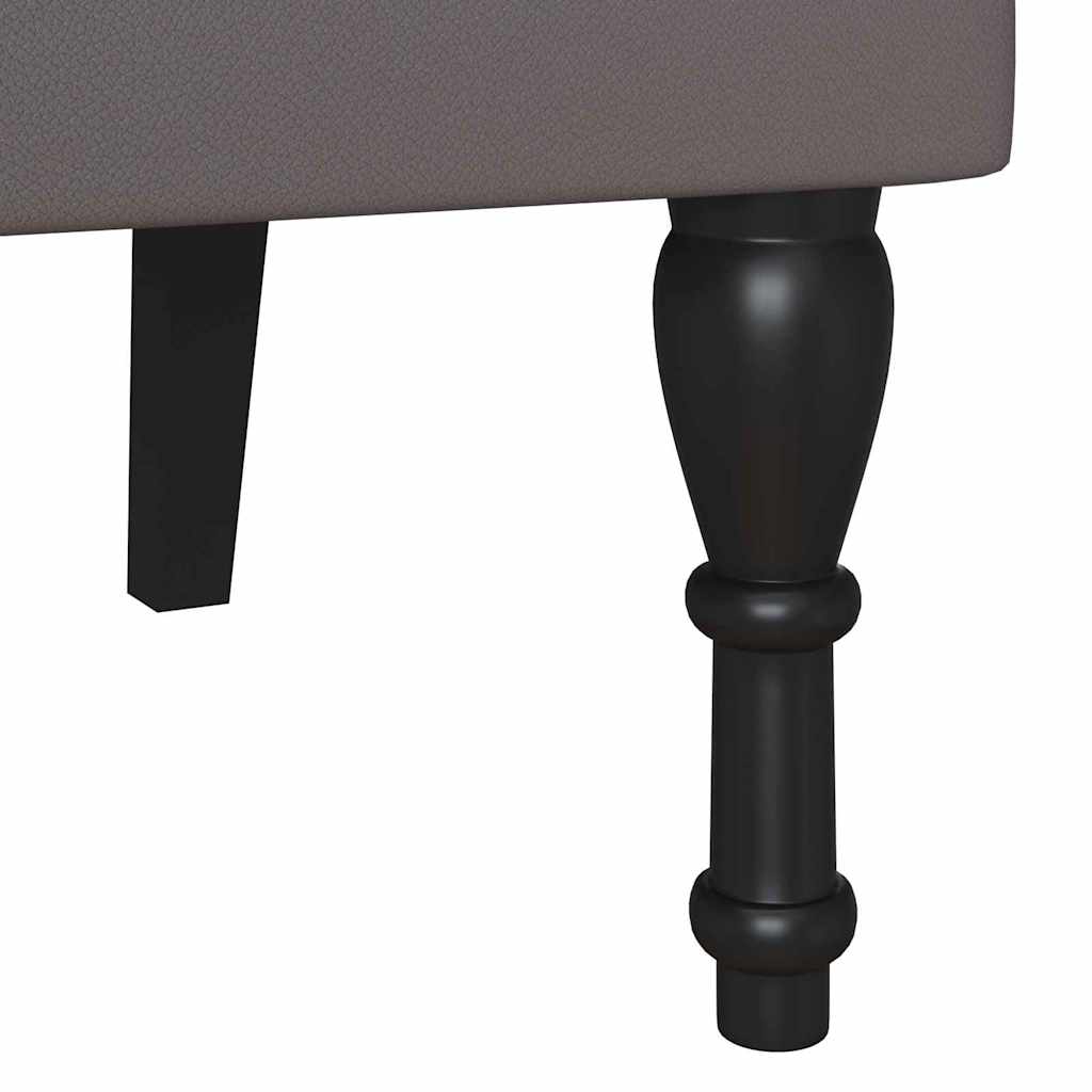 Chesterfield Benk Grå 119.5 X 64.5 X 75 Cm Kunstlær